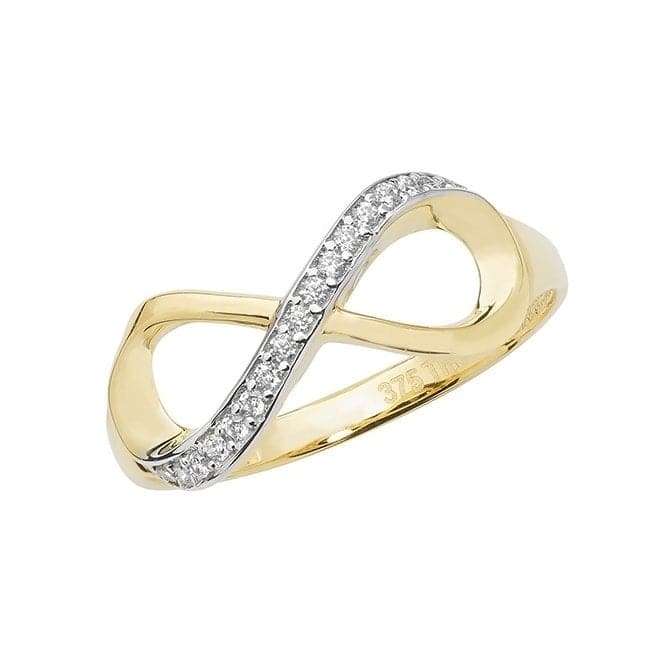 9ct Yellow Gold Ladies Infinity Zirconia Ring RN911Acotis Gold JewelleryRN911/J