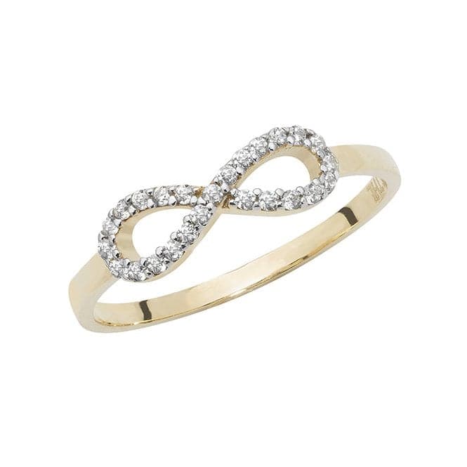 9ct Yellow Gold Ladies Infinity Zirconia Ring RN912Acotis Gold JewelleryRN912/J