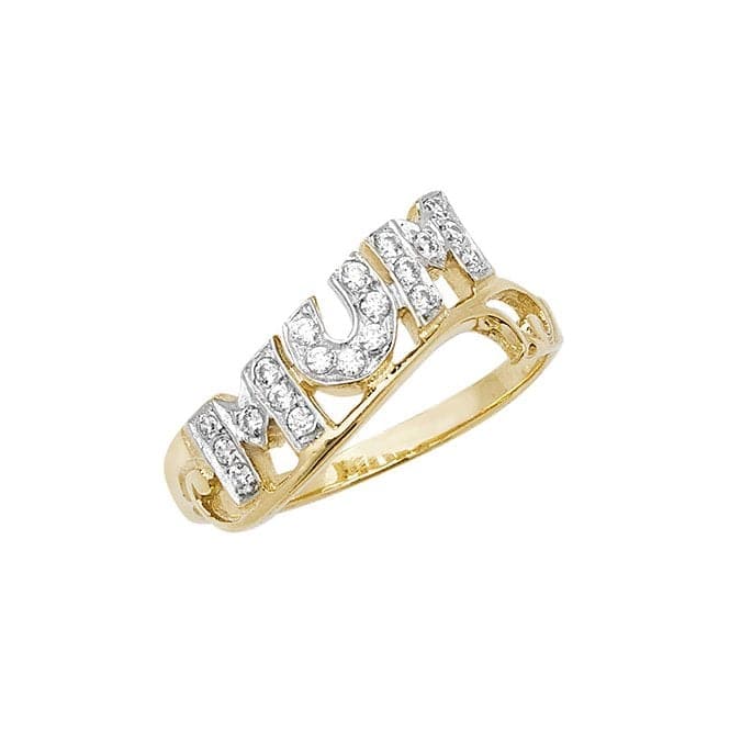 9ct Yellow Gold Ladies Mum Zirconia Ring RN934Acotis Gold JewelleryRN934/M