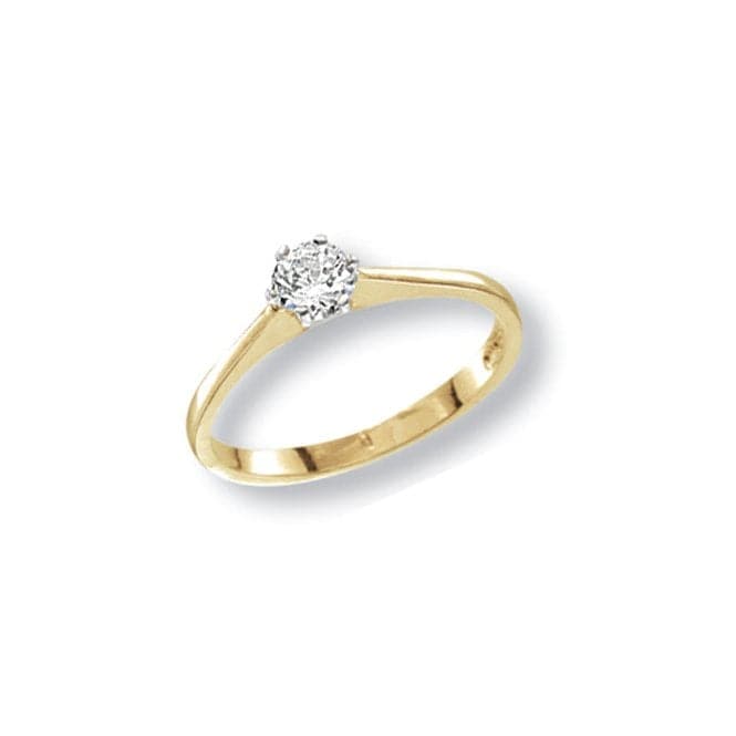 9ct Yellow Gold Ladies Solitaire Zirconia Ring RN401Acotis Gold JewelleryRN401/J