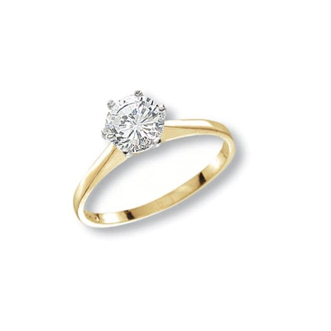 9ct Yellow Gold Ladies Solitaire Zirconia Ring RN402Acotis Gold JewelleryRN402/J