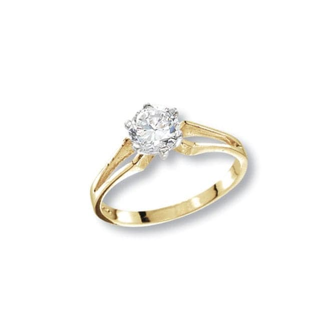 9ct Yellow Gold Ladies Solitaire Zirconia Ring RN407Acotis Gold JewelleryRN407/J