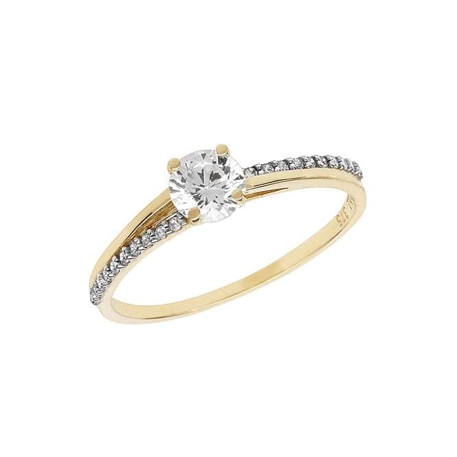 9ct Yellow Gold Ladies Zirconia Ring RN857Acotis Gold JewelleryRN857/J