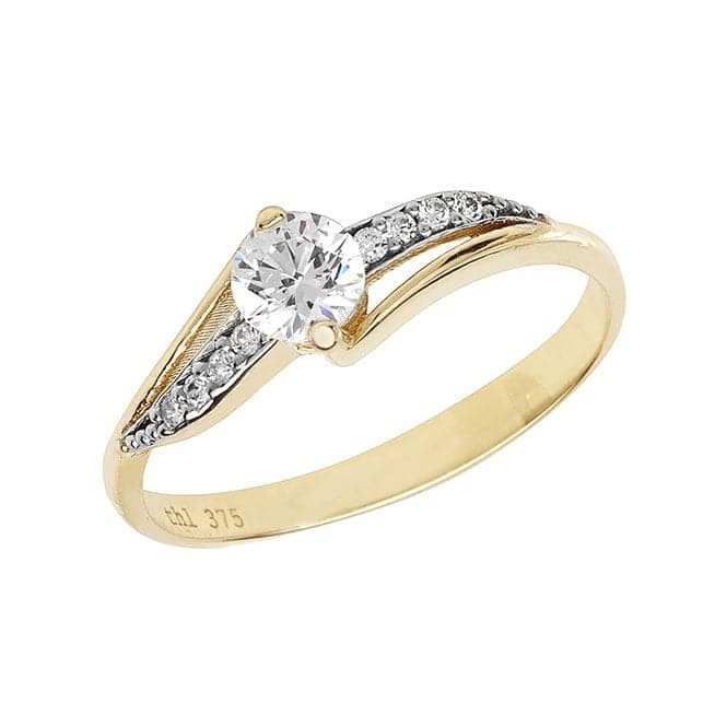 9ct Yellow Gold Ladies Zirconia Ring RN858Acotis Gold JewelleryRN858/J