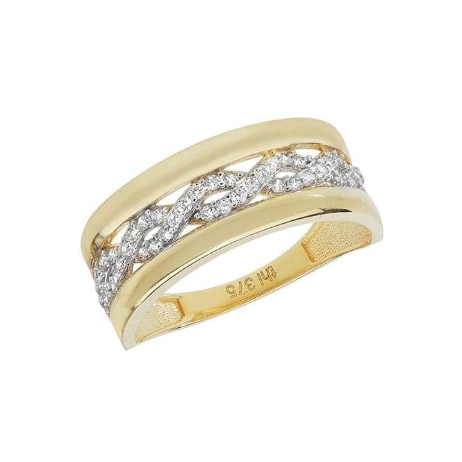 9ct Yellow Gold Ladies Zirconia Ring RN875Acotis Gold JewelleryRN875/J