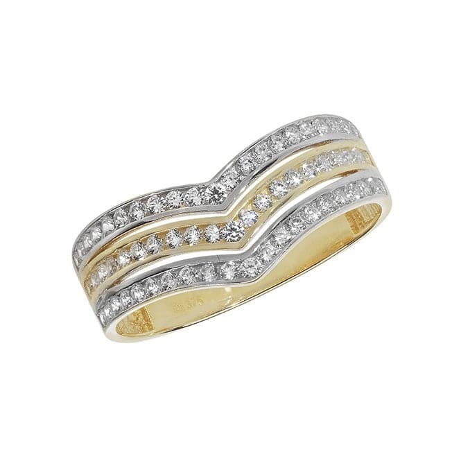 9ct Yellow Gold Ladies Zirconia Ring RN878Acotis Gold JewelleryRN878/J
