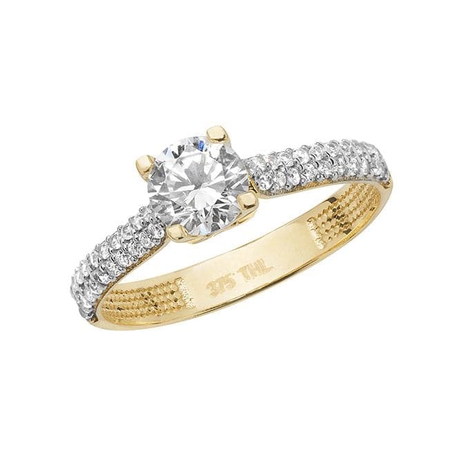 9ct Yellow Gold Ladies Zirconia Ring RN902Acotis Gold JewelleryRN902/J