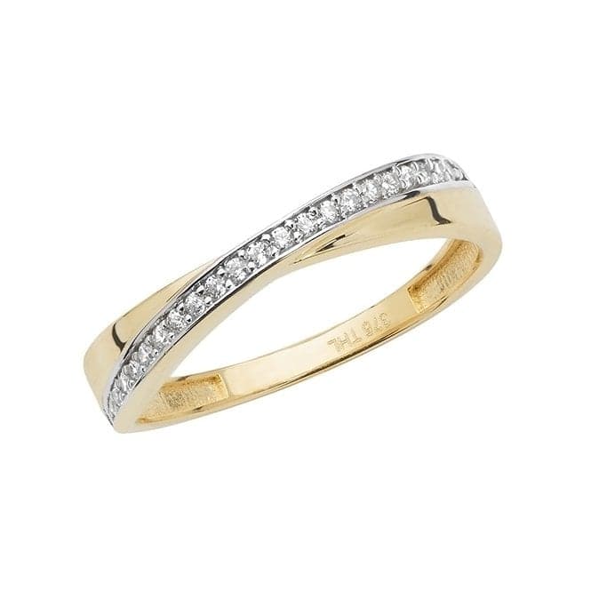 9ct Yellow Gold Ladies Zirconia Ring RN908Acotis Gold JewelleryRN908/J