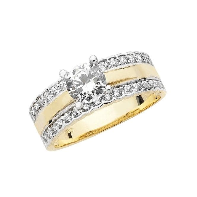 9ct Yellow Gold Ladies Zirconia Ring RN918Acotis Gold JewelleryRN918/M