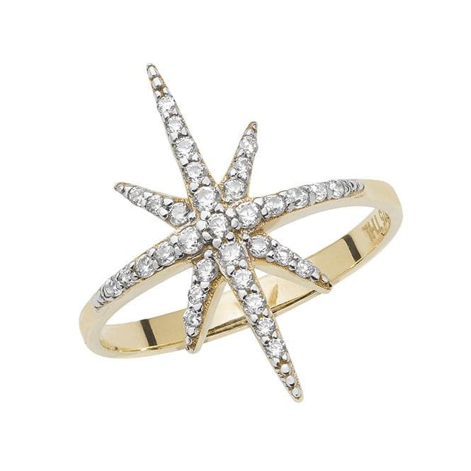 9ct Yellow Gold Ladies Zirconia Star Ring RN916Acotis Gold JewelleryRN916/M