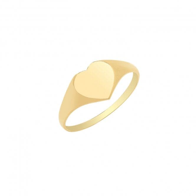 9ct Yellow Gold Maidens Plain Heart Signet Ring RN928Acotis Gold JewelleryRN928/L