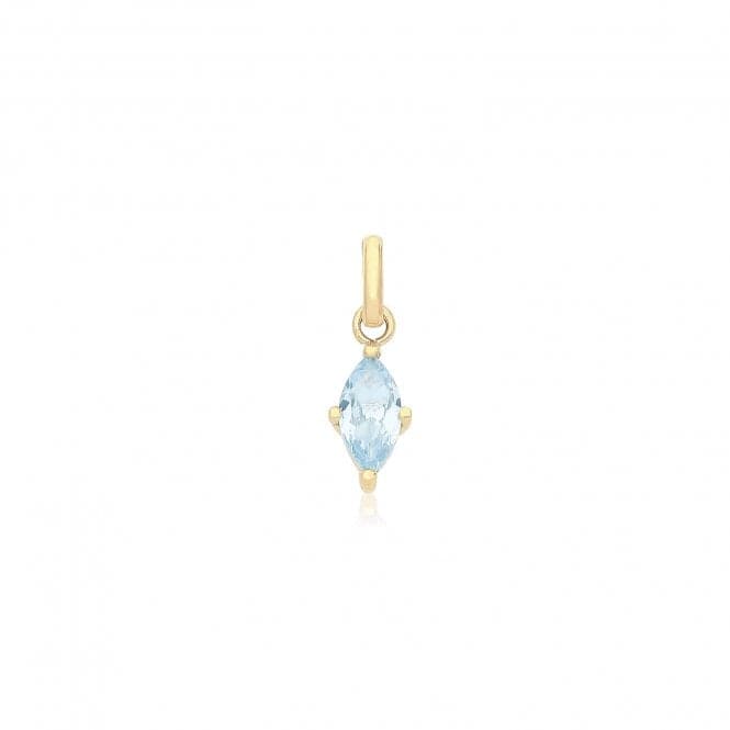 9ct Yellow Gold Marquise Shaped Sapphire Blue Zirconia Pendant PN1354SAcotis Gold JewelleryPN1354S