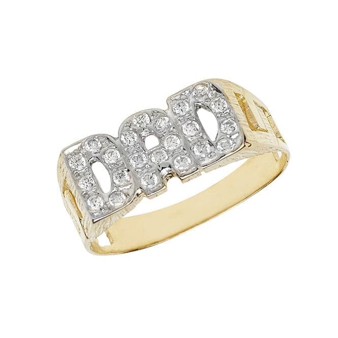 9ct Yellow Gold Mens Curb Sides Dad Zirconia Ring RN204CZAcotis Gold JewelleryRN204CZ/Q