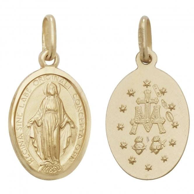 9ct Yellow Gold Miraculous Dbl Sided Oval Pendant PN168Acotis Gold JewelleryPN168