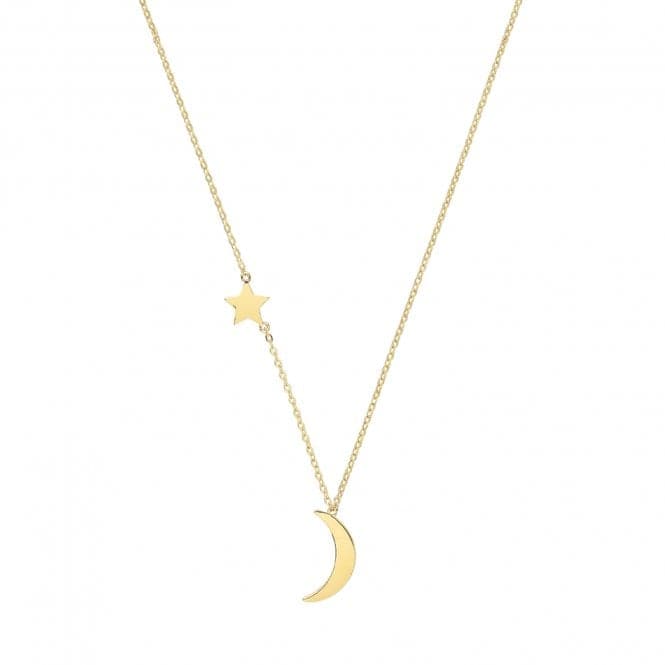 9ct Yellow Gold Moon And Star Necklet NK423Acotis Gold JewelleryNK423