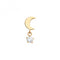 9ct Yellow Gold Moon Cartilage 6mm Post Stud With Dangle Zirconia ES1918Acotis Gold JewelleryES1918