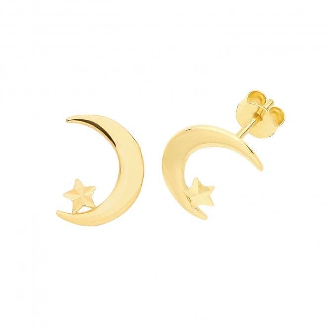 9ct Yellow Gold Moon&Star Studs ES670Acotis Gold JewelleryES670