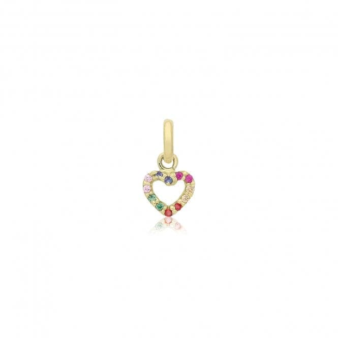 9ct Yellow Gold Multicoloured Zirconia Heart Pendant PN1351Acotis Gold JewelleryPN1351