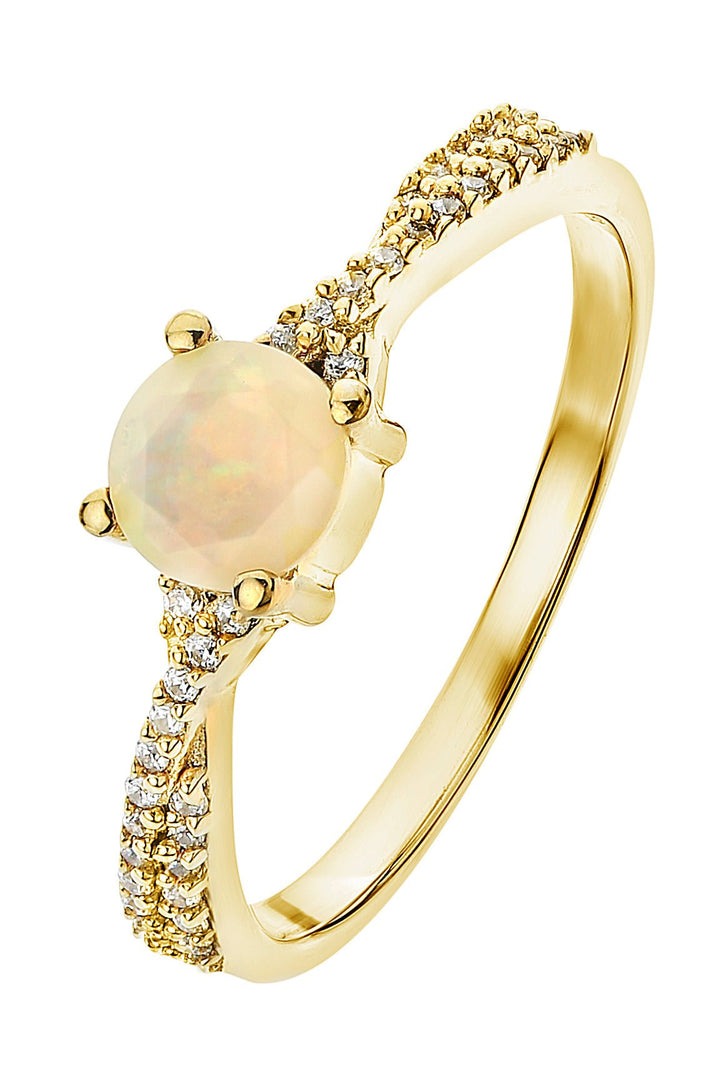 9ct Yellow Gold Opal and 0.10ct Diamond RingThe Fine CollectiveBA0063837 - L