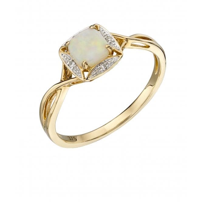 9ct Yellow Gold Opal & Diamond Ring GR569WElements GoldGR569W 52