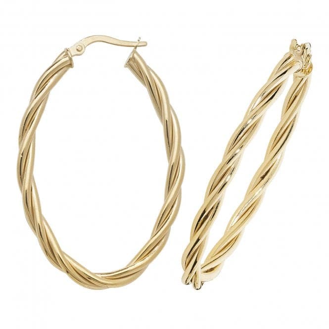 9ct Yellow Gold Oval 25X35mm Hoop Earrings ER1006 - V5Acotis Gold JewelleryER1006 - V5