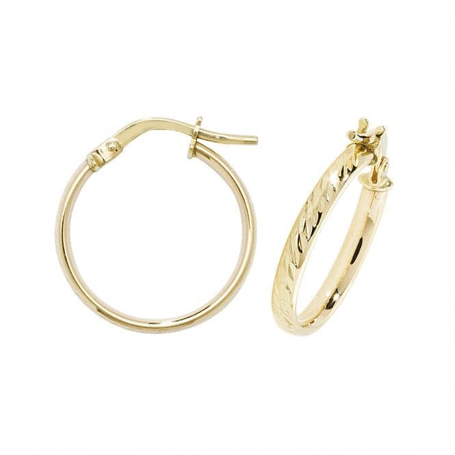 9ct Yellow Gold Oval Dc Hoop Earrings ER1042Acotis Gold JewelleryER1042 - 15