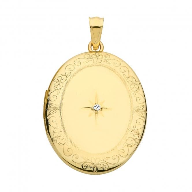 9ct Yellow Gold Oval Diamond Locket PN1087DAcotis Gold JewelleryPN1087D