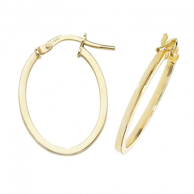 9ct Yellow Gold Oval Hoop Earrings ER1007Acotis Gold JewelleryER1007 - V3