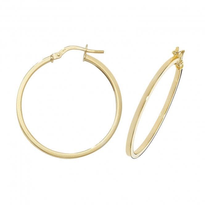 9ct Yellow Gold Oval Hoop Earrings ER1007Acotis Gold JewelleryER1007 - 25