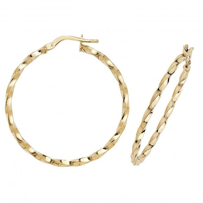 9ct Yellow Gold Oval Hoop Earrings ER1008Acotis Gold JewelleryER1008 - 30