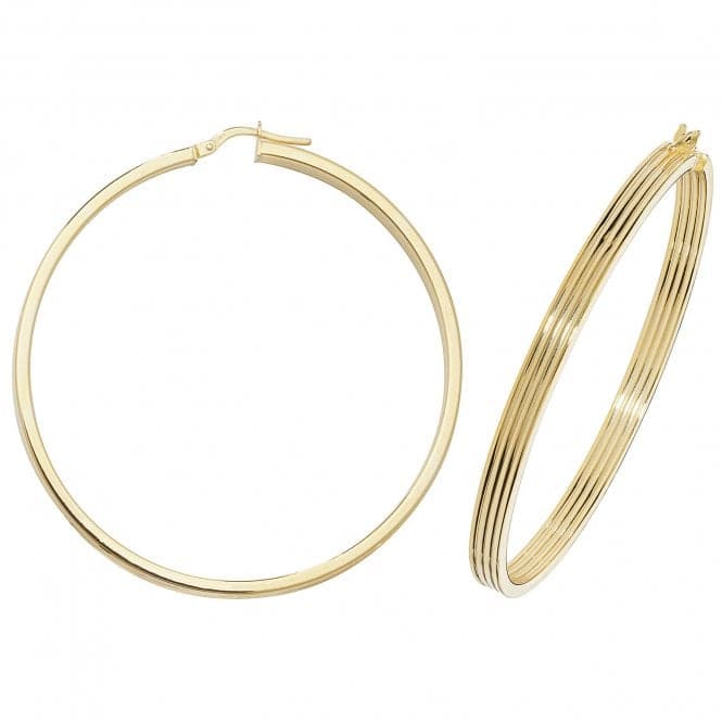 9ct Yellow Gold Oval Hoop Earrings ER1017Acotis Gold JewelleryER1017 - 50