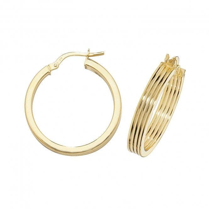 9ct Yellow Gold Oval Hoop Earrings ER1017Acotis Gold JewelleryER1017 - 20