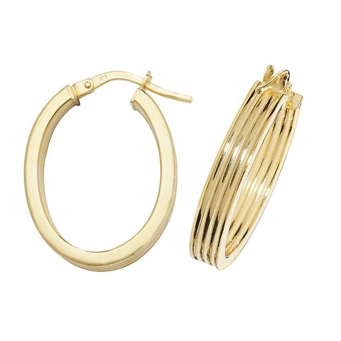 9ct Yellow Gold Oval Hoop Earrings ER1017Acotis Gold JewelleryER1017 - V3