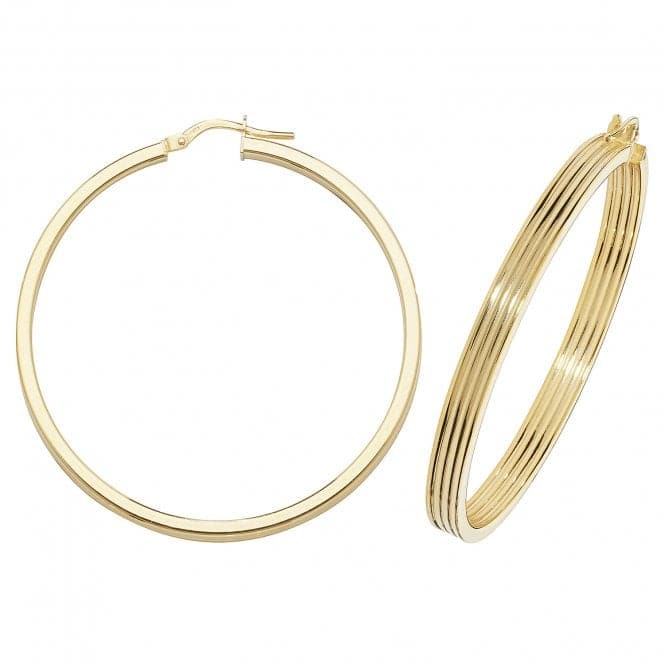 9ct Yellow Gold Oval Hoop Earrings ER1017Acotis Gold JewelleryER1017 - 40