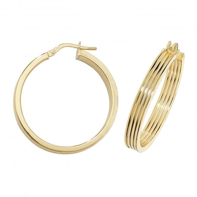 9ct Yellow Gold Oval Hoop Earrings ER1017Acotis Gold JewelleryER1017 - 25