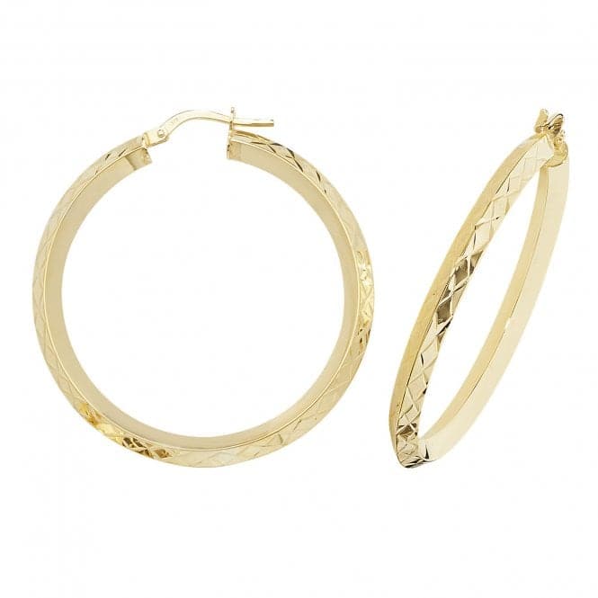 9ct Yellow Gold Oval Hoop Earrings ER1018Acotis Gold JewelleryER1018 - 30