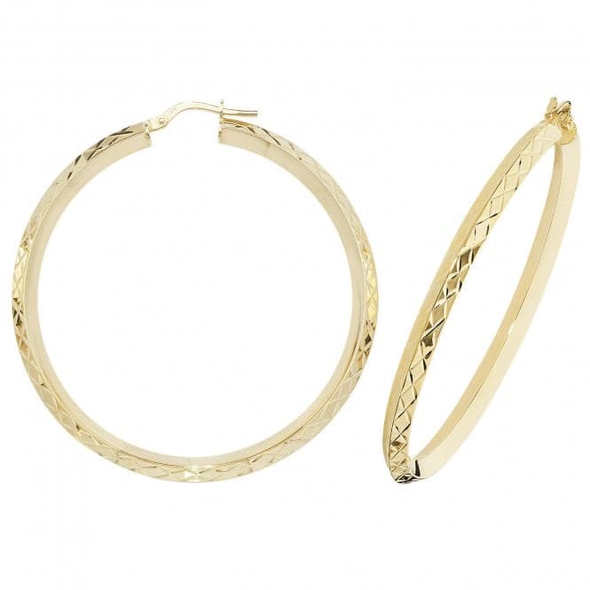 9ct Yellow Gold Oval Hoop Earrings ER1018Acotis Gold JewelleryER1018 - 40