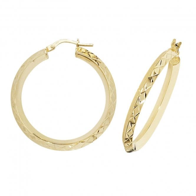 9ct Yellow Gold Oval Hoop Earrings ER1018Acotis Gold JewelleryER1018 - 25