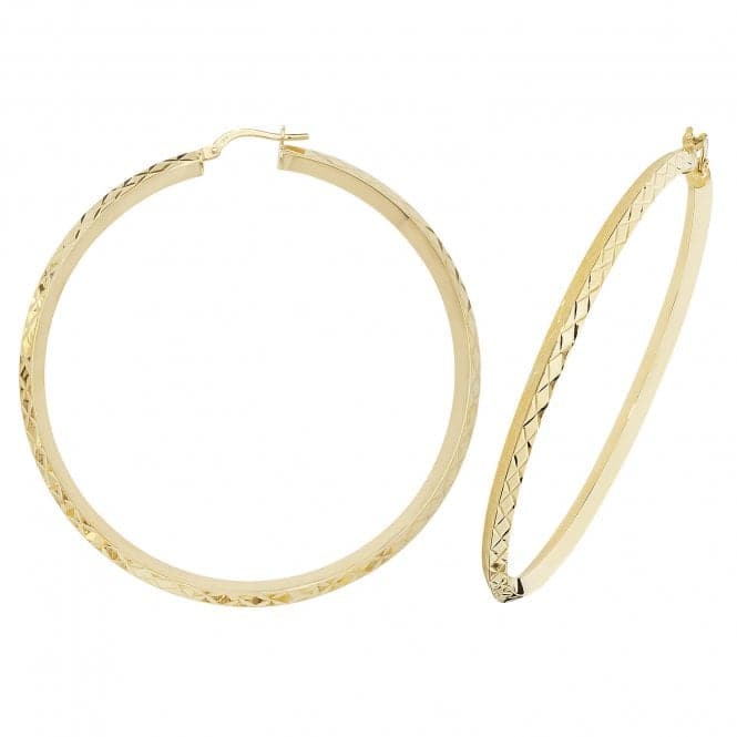 9ct Yellow Gold Oval Hoop Earrings ER1018Acotis Gold JewelleryER1018 - 50