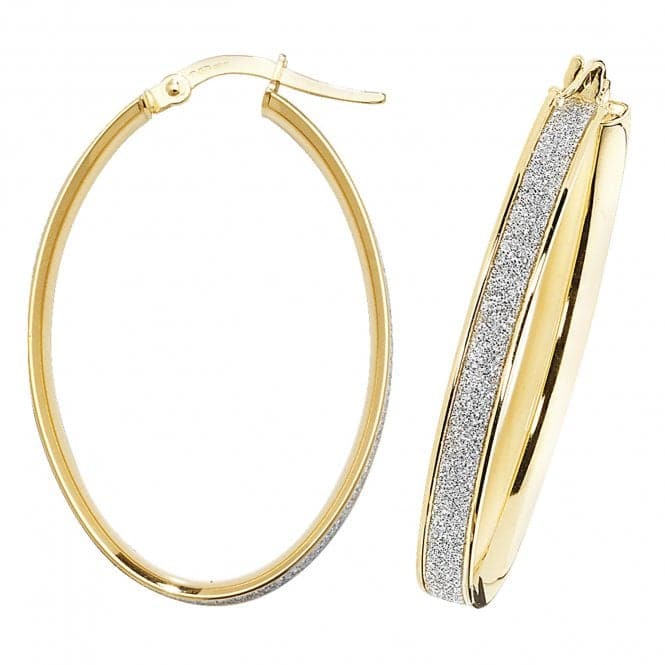 9ct Yellow Gold Oval Hoop Earrings ER1023 - V4Acotis Gold JewelleryER1023 - V4