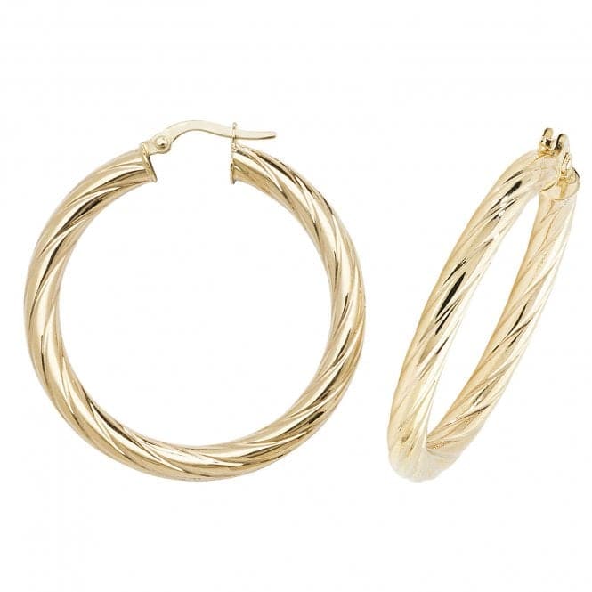 9ct Yellow Gold Oval Hoop Earrings ER1059Acotis Gold JewelleryER1059 - 30