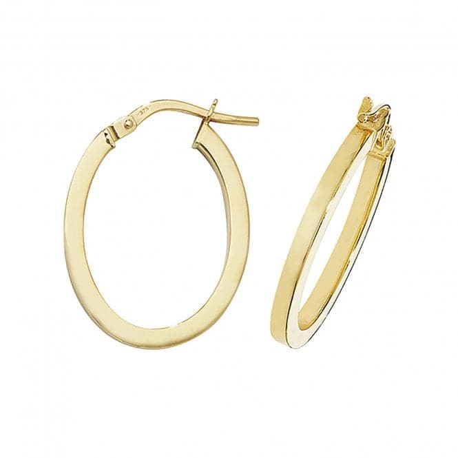 9ct Yellow Gold Oval Hoop Earrings ER947Acotis Gold JewelleryER947 - V3