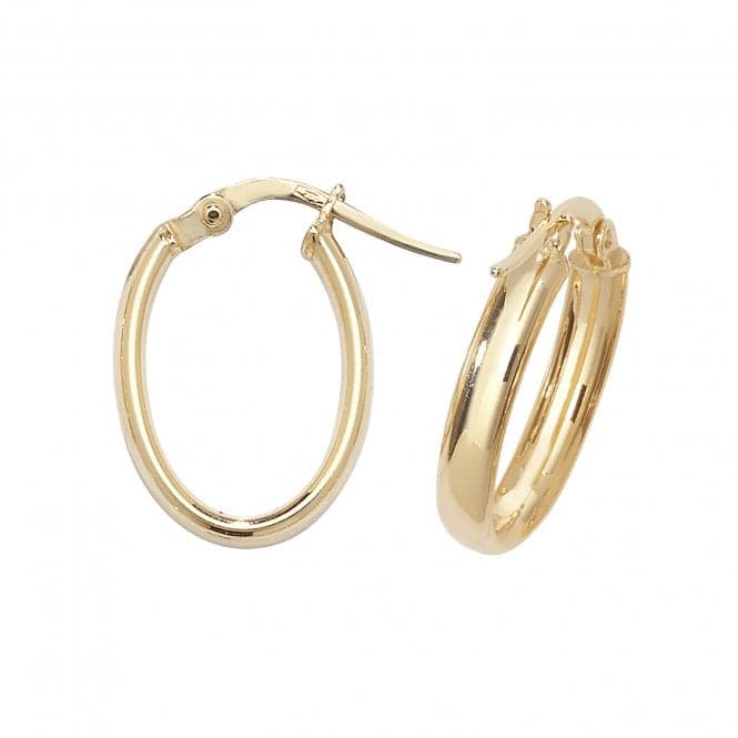 9ct Yellow Gold Oval Hoop Earrings ER956Acotis Gold JewelleryER956