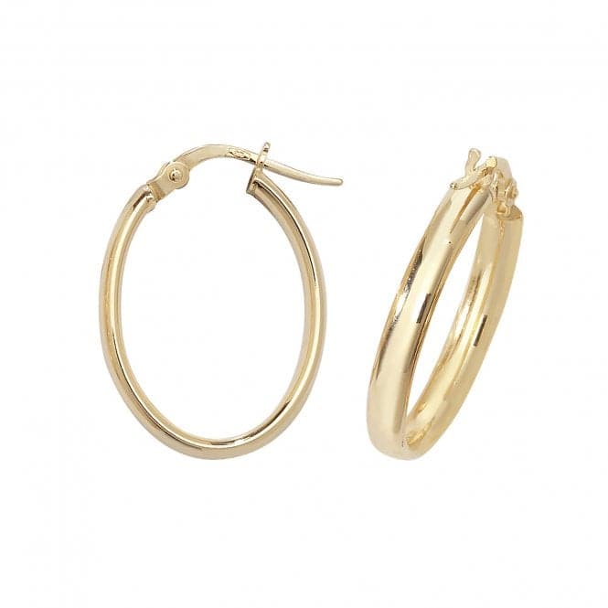 9ct Yellow Gold Oval Hoop Earrings ER957Acotis Gold JewelleryER957