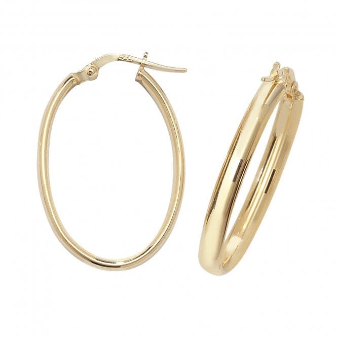 9ct Yellow Gold Oval Hoop Earrings ER958Acotis Gold JewelleryER958