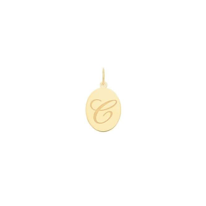 9ct Yellow Gold Oval Initial Pendant PN922/CAcotis Gold JewelleryPN922/C