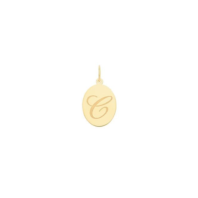 9ct Yellow Gold Oval Initial Pendant PN922/CAcotis Gold JewelleryPN922/C