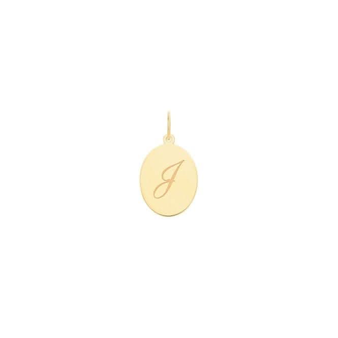 9ct Yellow Gold Oval Initial Pendant PN922/JAcotis Gold JewelleryPN922/J