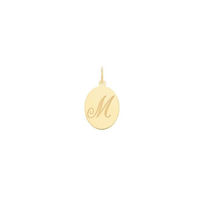 9ct Yellow Gold Oval Initial Pendant PN922/MAcotis Gold JewelleryPN922/M