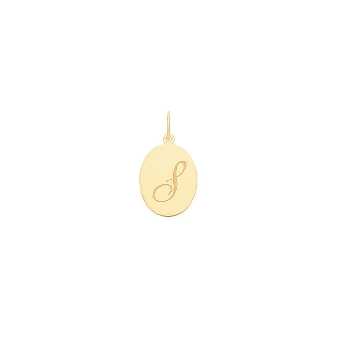 9ct Yellow Gold Oval Initial Pendant PN922/SAcotis Gold JewelleryPN922/S